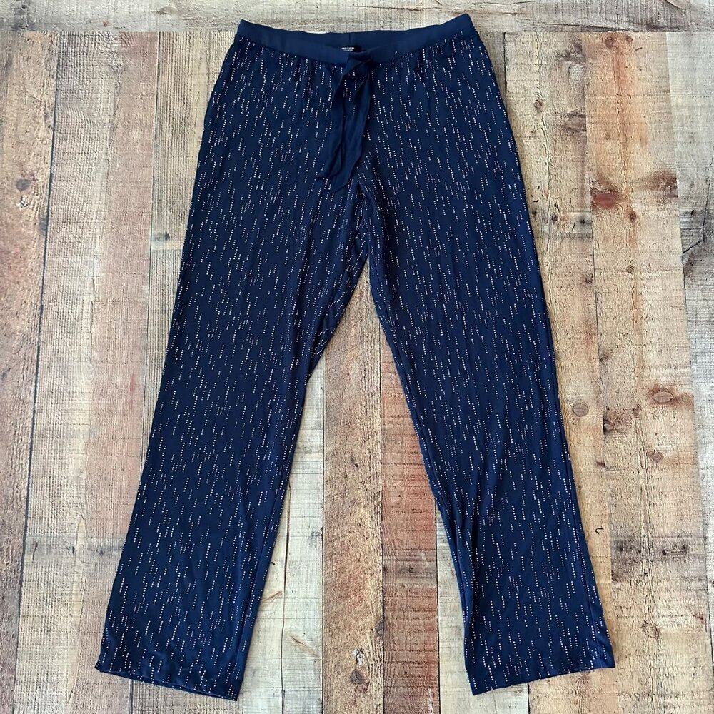 Simply Vera Vera Wang Womens Medium Pajama Pants Navy With White Dots